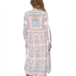 POL One Size Crochet Granny Square Duster Cardigan